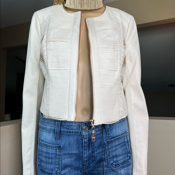 Guess Laser Cut out Leather Jacket - Picture 6 of 17